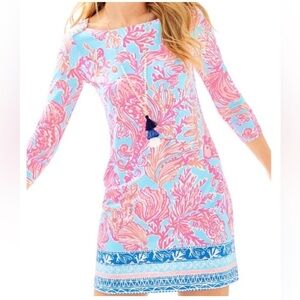 NWOT Lilly Pulitzer Sophie Dress in Sea Salt Blue Shell We Dance Size Large